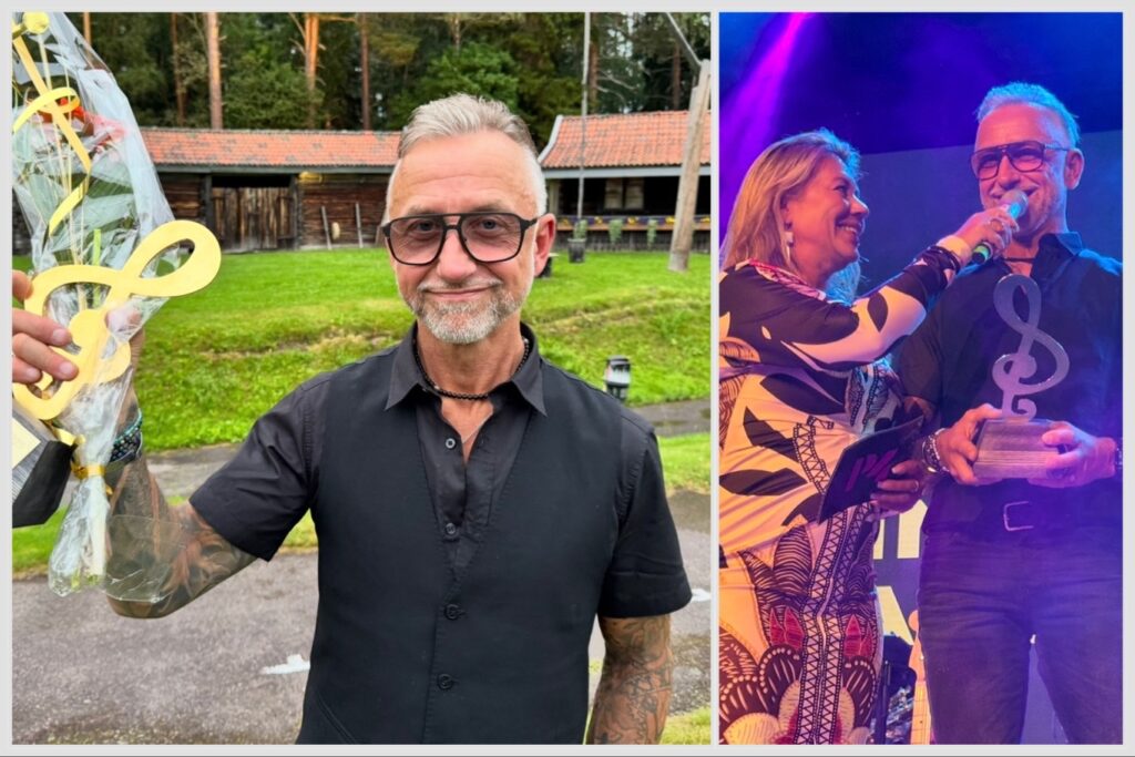 Lasse Lundberg i Blender utsågs till Årets Vokalist under Guldklavengalan i somras. Foto: Niklas Lindh